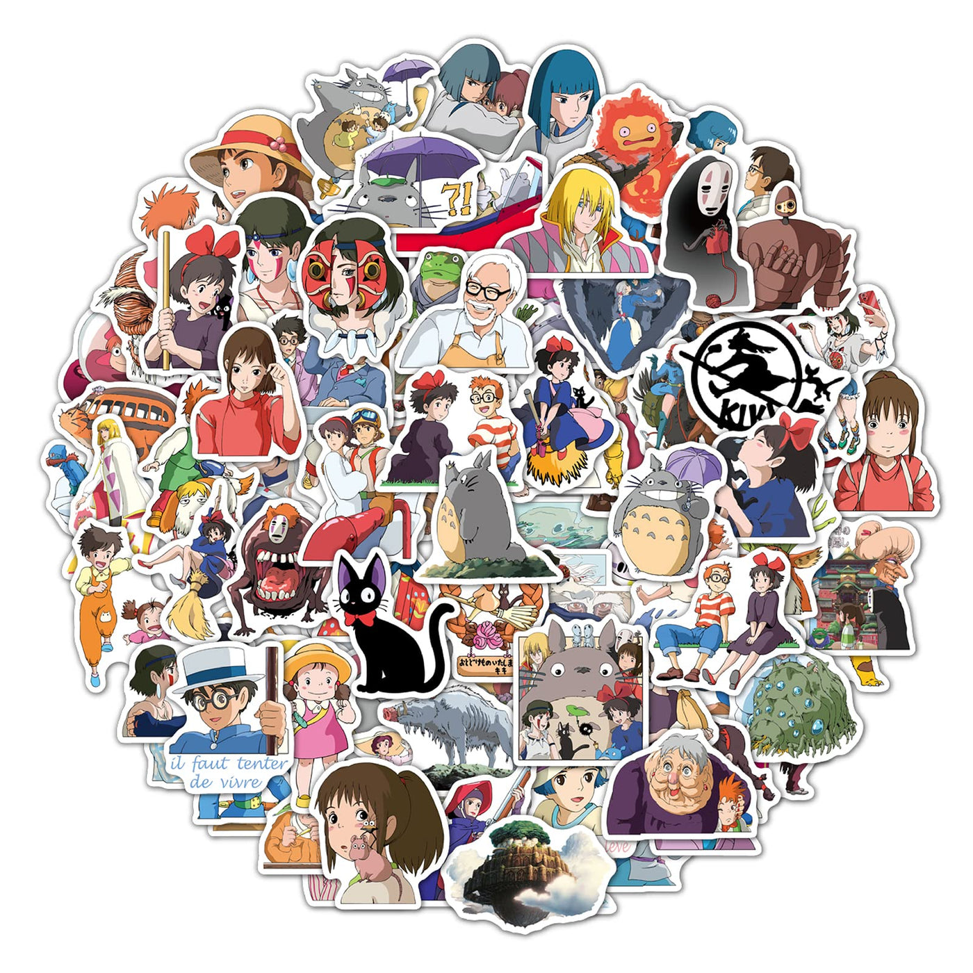 100 Totoro Aufkleber, Wasserfeste Vinyl Stickers für DIY Dekoration, Graffiti Style Decals für Auto Motorräder Laptop Fahrrad Skateboard Snowboard Gepäck Aufkleber MacBook iPad und mehr