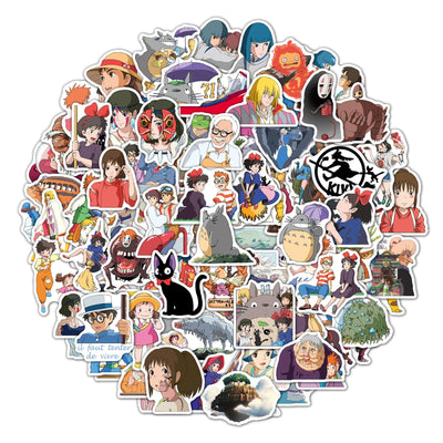 100 Totoro Aufkleber, Wasserfeste Vinyl Stickers für DIY Dekoration, Graffiti Style Decals für Auto Motorräder Laptop Fahrrad Skateboard Snowboard Gepäck Aufkleber MacBook iPad und mehr