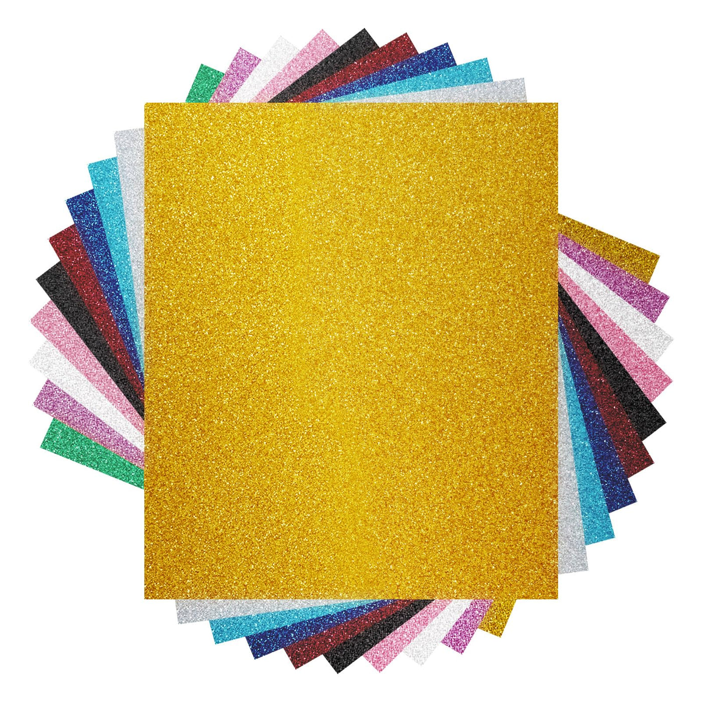 NANAPLUMS Glitzer Plotterfolie Textil - Heat Transfer Vinyl 30.5 cm*25.4 cm Transferfolie Plotter Flexfolie für Textilien Transferfolie zum Aufbügeln für DIY T-Shirt, Stoffe(10 Farben Glitzer)