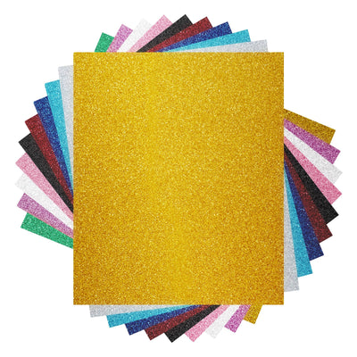 NANAPLUMS Glitzer Plotterfolie Textil - Heat Transfer Vinyl 30.5 cm*25.4 cm Transferfolie Plotter Flexfolie für Textilien Transferfolie zum Aufbügeln für DIY T-Shirt, Stoffe(10 Farben Glitzer)