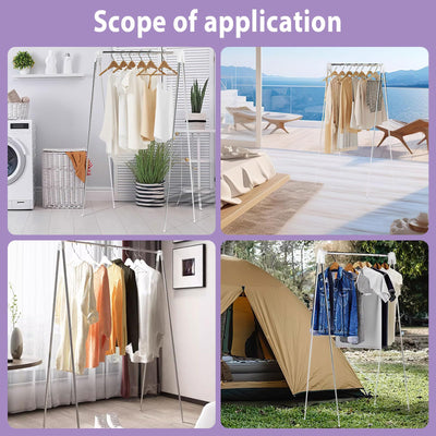 JABNOW Tragbarer Kleiderständer Klappbar,13-28 Zoll Teleskop Wäscheständer Mit 2 Klappbügeln,Verstellbarer Reise kleiderständer,Wäscheständer Klein Klappbar aus Edelstahl für Reisen,Camping,Zuhause