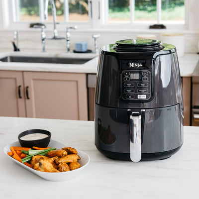 Ninja Foodi FlexDrawer Dual Zone Heißluftfritteuse, Airfryer mit 10,4-Fach und herausnehmbarem Trenner, Antihaftbeschichtung, spülmaschinenfester Korb, 7-in-1, Schwarz AF500EU