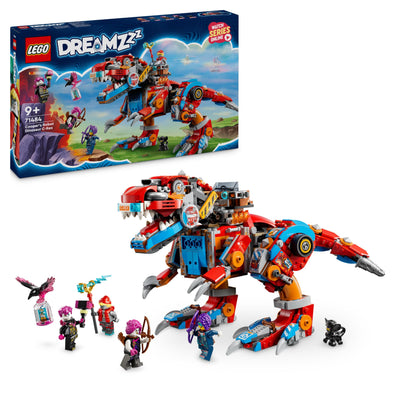 LEGO DREAMZzz 2-in-1 Coopers Dino-Mech C-Rex, Spielzeug-Pterodaktylus, T.Rex-Actionfigur für Jungen und Mädchen, kreatives Spielzeug, Abenteuer-Set, Geschenk für Kinder ab 9 Jahren 71484