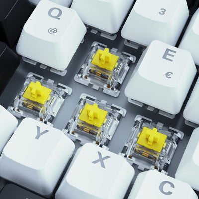 Sharkoon Skiller SGK50 S3 Weiß, RGB Gaming Keyboard, Gateron Yellow, 75% Layout