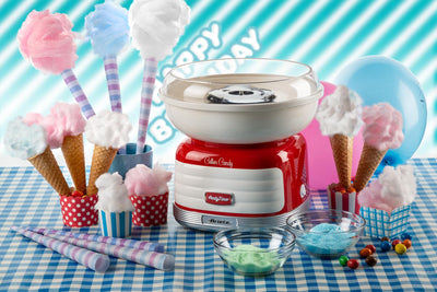 Ariete Zuckerwattemaschine Party Time 2973, Für Zuckerwatte aus Kristallzucker oder für Hartkaramellen, Inklusive Spender und 4 Hütchen, 450 W, Rot