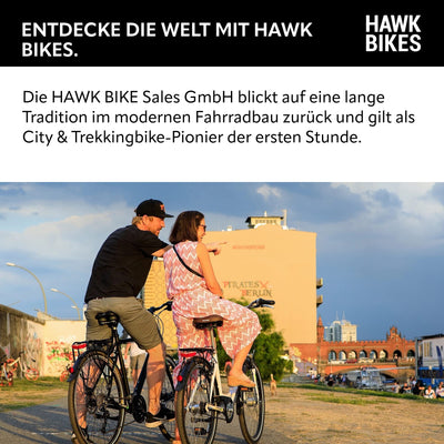 HAWK Trekking Lady Super Deluxe Plus Fahrrad 28 Zoll inkl. Tasche I Trekkingrad mit Gates Riemenantrieb & 8-Gang Nabenschaltung I Allrounder