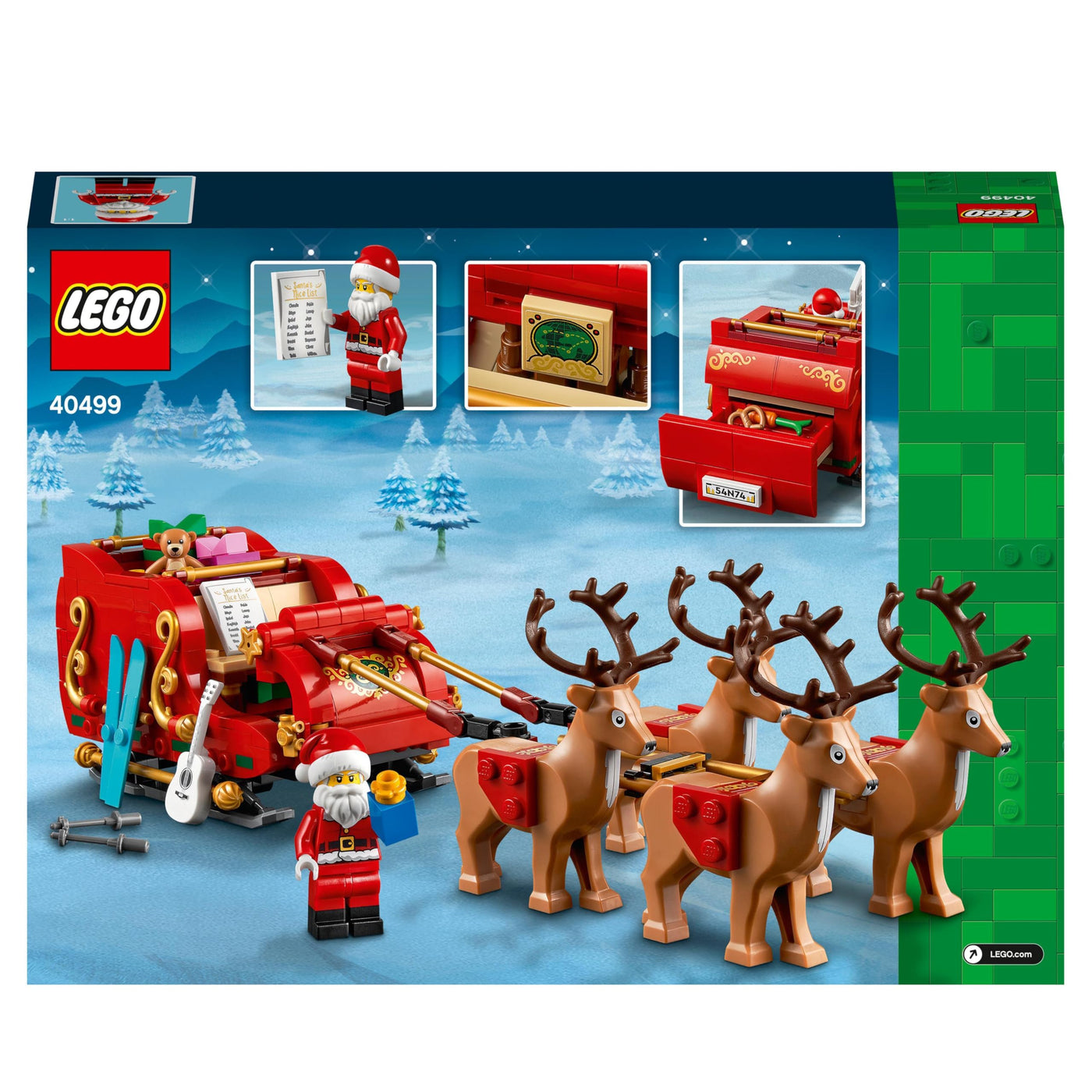 LEGO Seasons and Occasions – Kreatives Spielset – Weihnachtsspielzeug für Kinder ab 9 Jahren mit Minifigur, Rentieren, Gitarre, Teddybär und Skiern – Geschenkidee und Weihnachtsdekoration – 40499