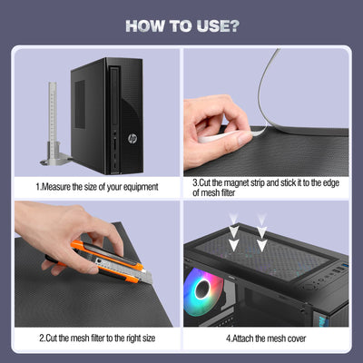 MoKo 400 x 300 mm DIY PC Kühler Lüfter Staub Filter, [2 Stück] PVC Staubnetzfilter PC Gehäuse Staubschutzgitter mit Magnetrahmen, PC Kühlerfilter Staubdicht Staubschutzabdeckung Computer Lüftergitter