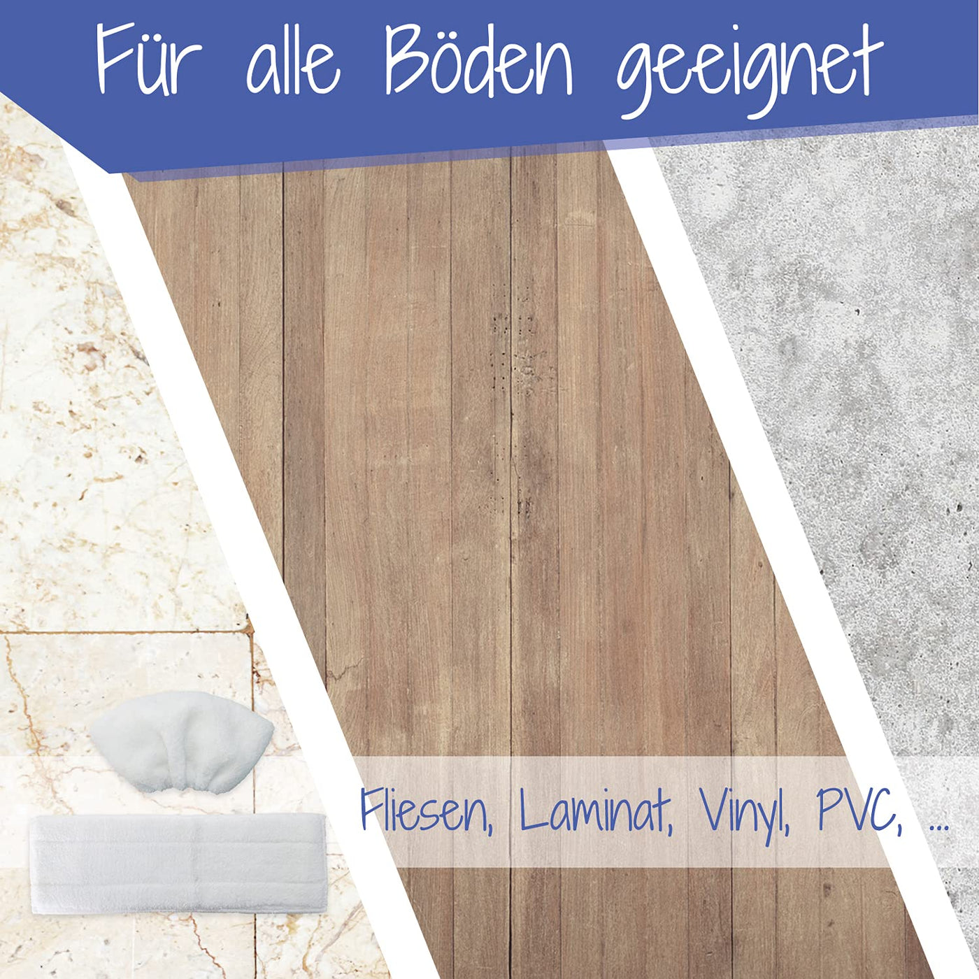8 Mikrofaser-Tuchset waschbar, für Kärcher Dampfreiniger EasyFix SC 2, SC 3, SC 4, SC 5 (4 Bodendüse + 4 Handdüse)