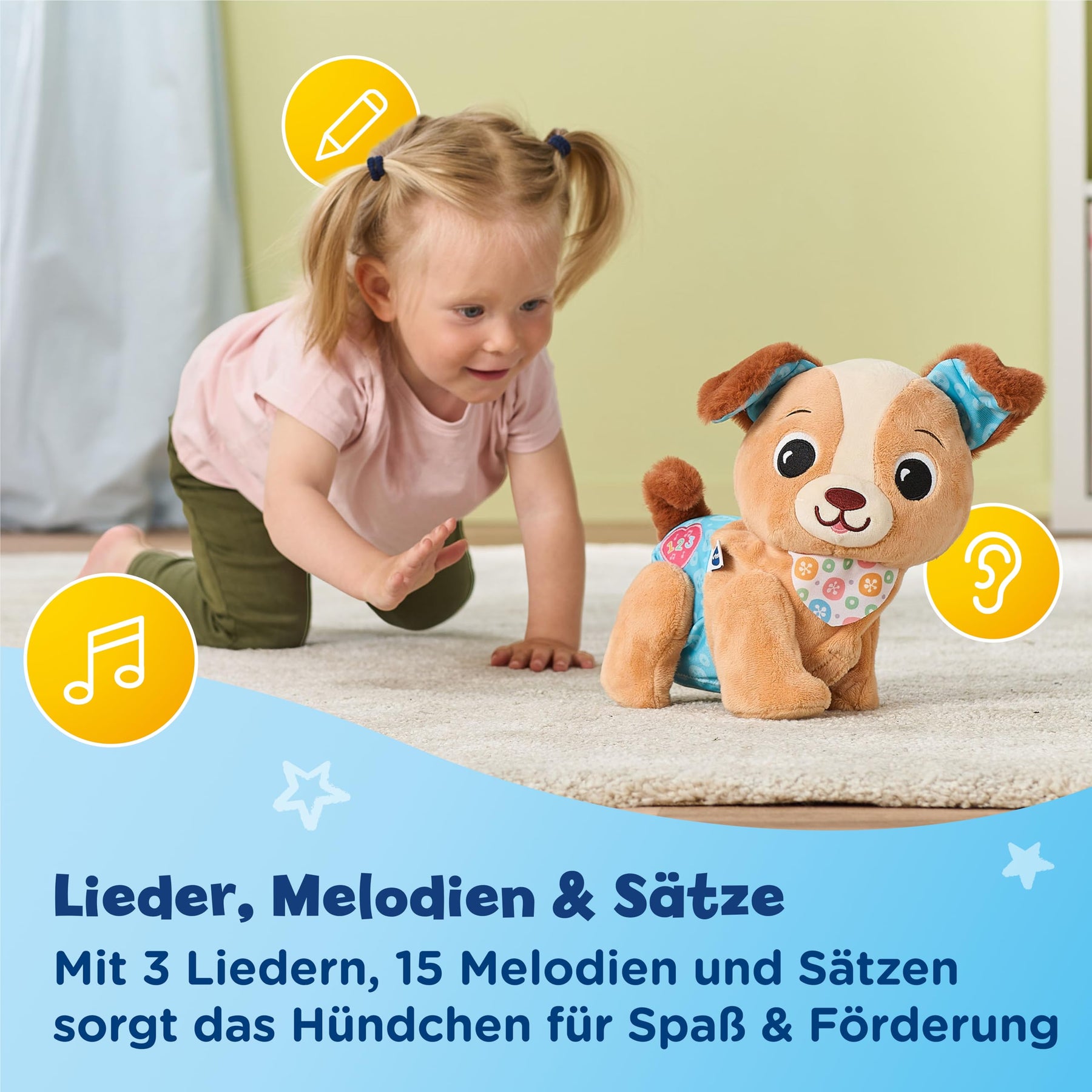 baby krabbel spielzeug Vtech Baby Krabbel-mit-Mir-Hündchen – Interaktives Plüschtier, das all