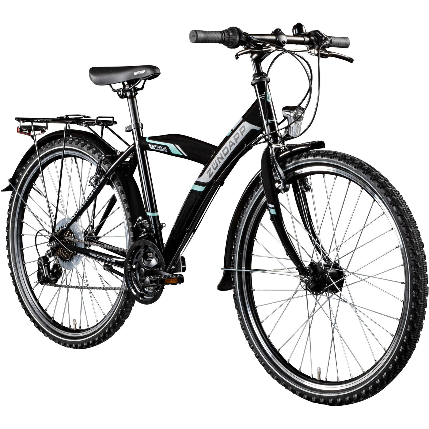 ZÜNDAPP M726 Mountainbike 26 Zoll Fahrrad 160-175 cm MTB Hardtail Jugendfahrrad 21 Gang (schwarz, 43cm)