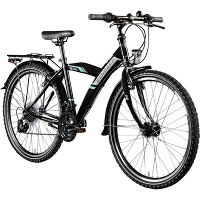 ZÜNDAPP M726 Mountainbike 26 Zoll Fahrrad 160-175 cm MTB Hardtail Jugendfahrrad 21 Gang (schwarz, 43cm)