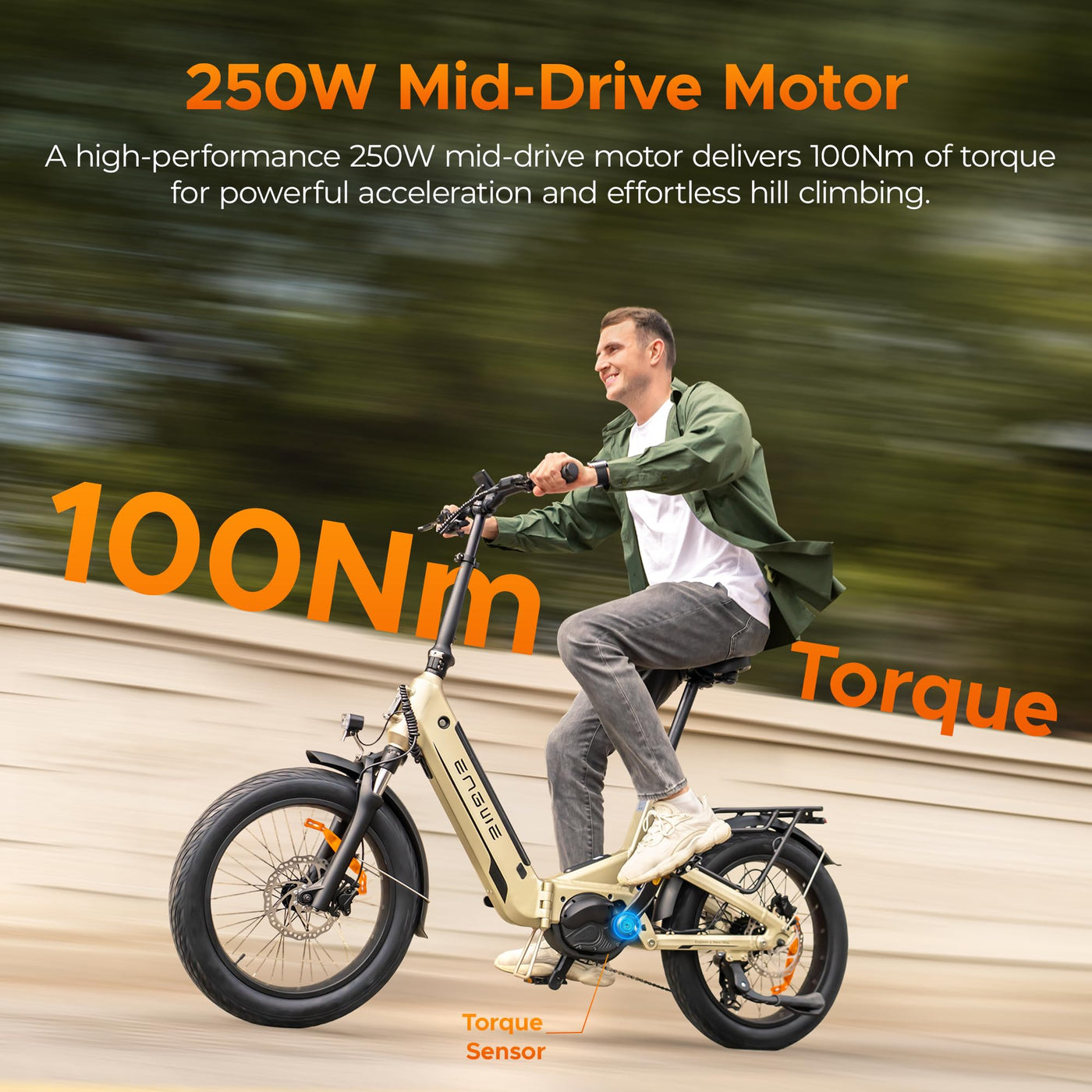 ENGWE E Bike mit APP&IoT, Ebike 48V 15Ah Akku bis 160km, Drehmomentsensor & hydraulische Bremsen, 20 * 3.0 Reifen, 2 Stunden aufgeladen (Gelb)