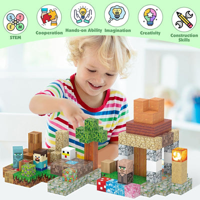 TUKIIE Magnetische Bausteine 120 Stück 1" Light Up Magnetic Building Blocks Magnetblöcke Magnetbausteine Magnetspiele Spielzeug für Kinder ab 3 Jahren Kreative Magnetspielzeug Geschenke Jungen Mädchen