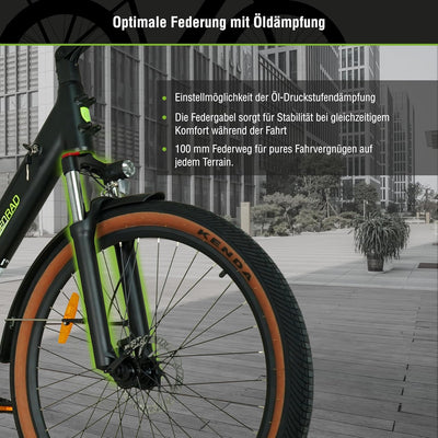SachsenRAD E-SUV CityBike C5 Centro Riemen mit Diebstahlsicherung, ATB All Terrain E-Bikes Mittelmotor mit tiefem Einstieg,Alarmanlage, Elektrofahrrad Farbe Display Damen Herren Pedelec