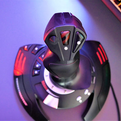 Thrustmaster T.Flight Stick X, Joystick mit Rudersteuerung, umprogrammierbaren Tasten und Achsen, Drehgriff, integriertem Schubhebel, Schnellfeuerauslöser, PC/USB-kompatibel