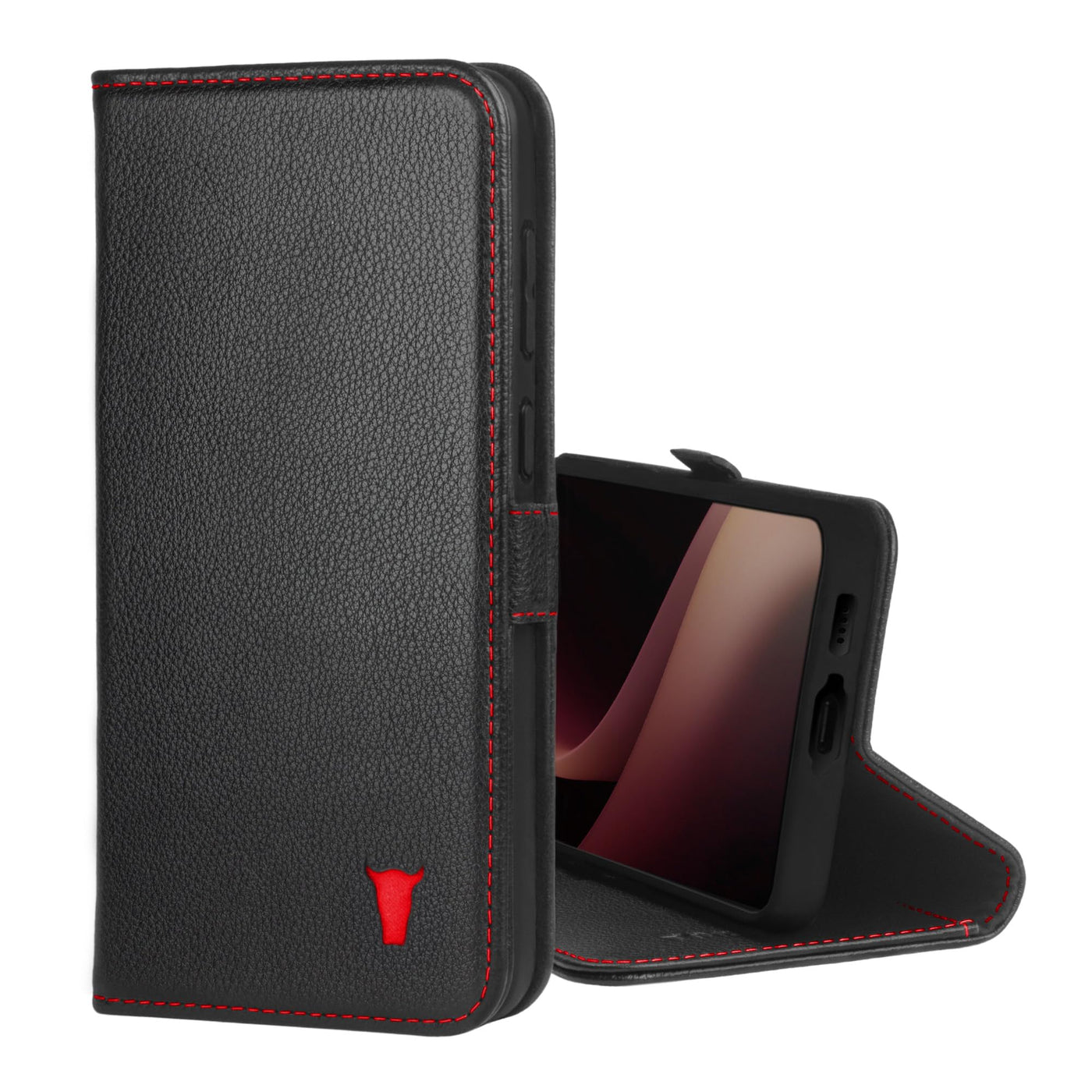 TORRO Hülle kompatibel mit Samsung Galaxy A55 5G – Premium Leder Hülle mit Standfunktion und Kartenfächern (Schwarz)