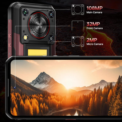 OUKITEL WP56 5G Outdoor Smartphone - 36GB+512GB/2TB 16000mAh 108MP Android 15 Outdoor Handy 128DB Lautsprecher 6,8" FHD+ 120Hz baustellenhandy 1000LM Campinglicht, IP68 Wasserdicht/NFC/GPS/OTG/BT5.2