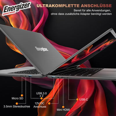Energizer EnergyBook – 17,3'' HD+ Laptop, Intel Celeron Laptop, 4 GB RAM, 128 GB SSD, UHD-Grafik, Windows 11, QWERTY-Tastatur (intern), USB 3.0, HDMI