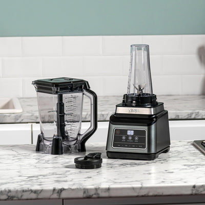 Ninja 2-in-1 Mixer mit 3 Programmen; Mixen, Max Mixen und Zerkleinern & 4 manuellen Einstellungen, 2,1L Krug & 700ml Becher, 1200W, spülmaschinenfest, Auto-iQ, Schwarz BN750EU