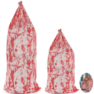 2025 Neue Halloween Deko Leichensack,185 * 86 cm Blutbeflecktes Tuch GefäLschte Leiche Requisiten Horror Deko Gruselig für Grusel Garten Party Spukhaus Rasen Outdoor Halloween-Dekoration Innen