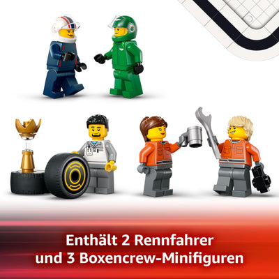 LEGO City F1 Transporter mit RB20 & AMR24 F1 Rennautos - Spielzeug Autotransporter für Red Bull & Aston Martin Formel 1 Teams - Inkl. 5 Minifiguren - Geschenk für Jungen & Mädchen ab 8 Jahren 60445