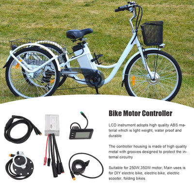 SPYMINNPOO Ebike Motor Controller, 250W 350W DC 36V 48V Elektrofahrrad Wasserdichter ESC mit GD01 Display 1 Bis 2 Kabel Komplettset