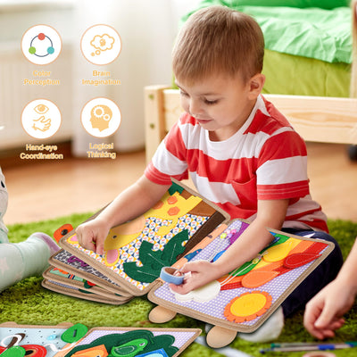 Quiet Book 2 Jahre,Stille Buch aus Weichem Filz für frühe Bildung,Feinmotorik,Busy Board Montessori Spielzeug Ab 2 3 4 5 6 Jahre Junge Mädchen Geschenk Activity Board Baby Sensorik Spielzeug