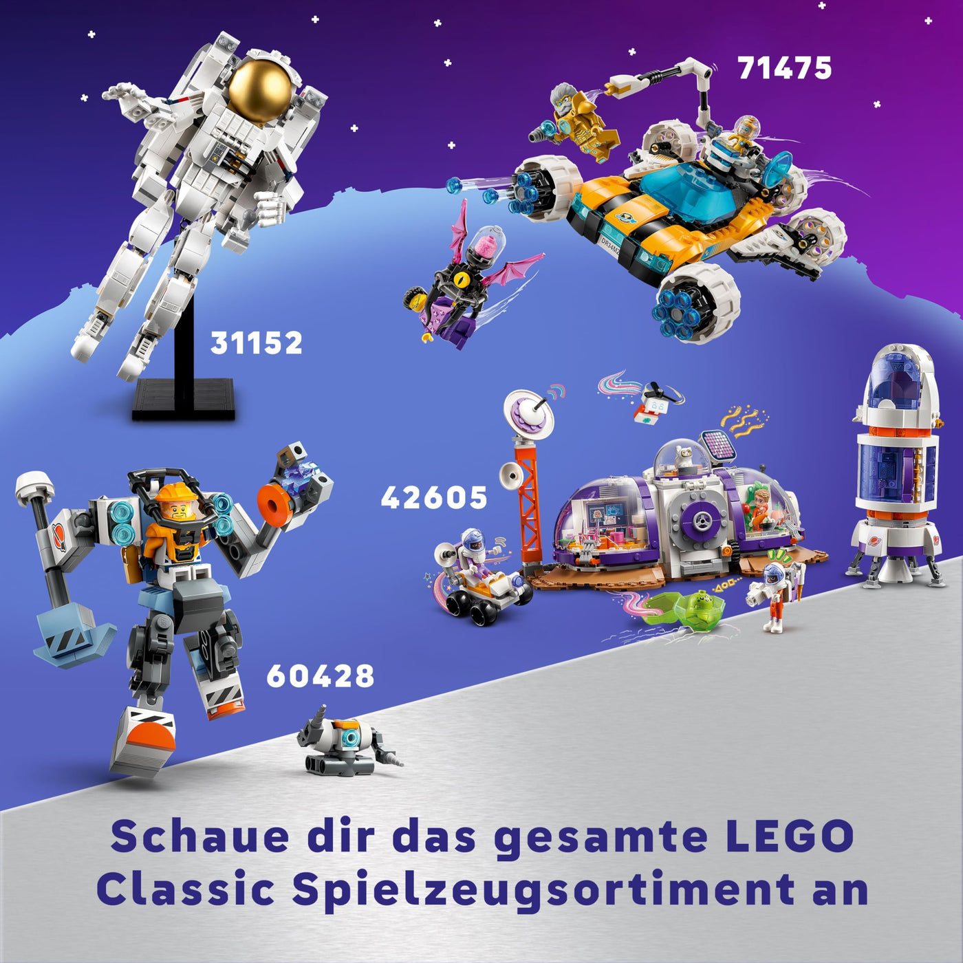 LEGO Classic Kreative Weltraumplaneten, baubares Sonnensystem-Modell für Kinder, Weltraum-Spielzeug mit Rakete, Raumschiff, Planeten und Alien, Geschenk für Kinder, Jungs und Mädchen ab 5 Jahren 11037
