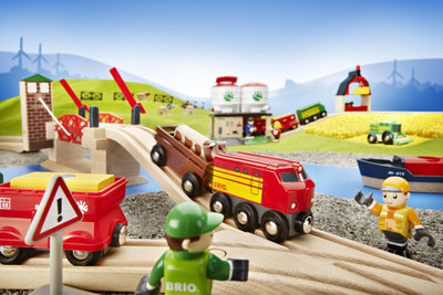 BRIO World 33757 Hebebrücke - Eisenbahnzubehör Holzeisenbahn - Kleinkinderspielzeug empfohlen für Kinder ab 3 Jahren