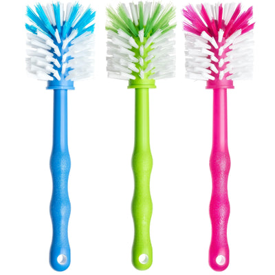 3er Pack Spülbürste für Mixbehälter, Reinigungsbürste perfekt geeignet zum Reinigen von Küchenmaschinen mit Mixbehältern, Standmixer, u.v.m. Zubehör Bürste (1x Blau/ 1x Grün/ 1x Pink)