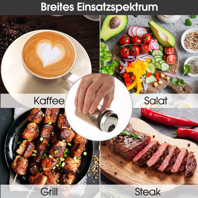 LEEPAT Gewürzgläser mit Drehdeckel, 2 Stück Borosilikatglas Gewürzstreuer, 150ml Gewürzdosen mit 4 Arten von Gewürzlöchern für der Küche, Grillen im Freien, Bbq, Kochen