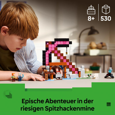 LEGO Minecraft Die Spitzhackenmine - Interaktives Spielzeug für Kinder - Alex, Minenarbeiter und Stray Spinnenreiter Figuren - Sammelbares Gamer Geschenk für Jungen & Mädchen ab 8 Jahren - 21277