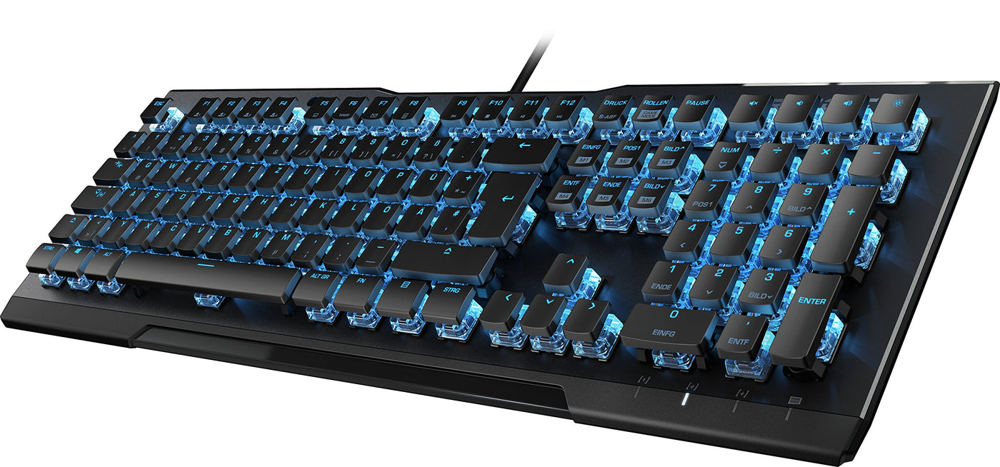 Roccat Vulcan 80 - Mechanical Gaming Keyboard, Blue LED Per-Key Lighting, Titan switches, Durable Design (Aluminum top Plate), Multimedia Keys