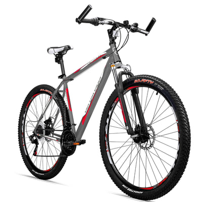 Bergsteiger Detroit 29 Zoll Mountainbike, geeignet ab 170 cm, Scheibenbremse, Shimano 21 Gang-Schaltung, Gabel-Federung mit Lockout-Funktion, Jungen-Fahrrad & Herren-Fahrrad