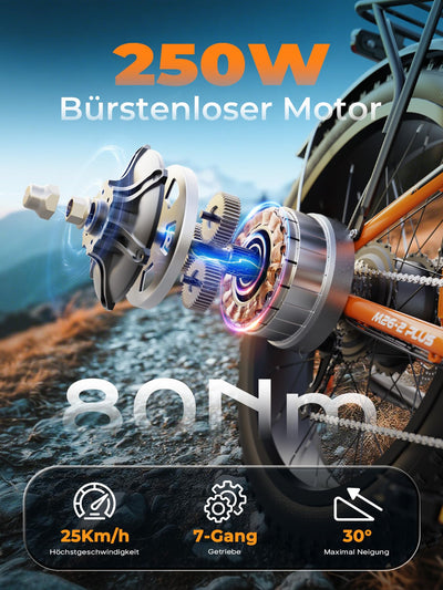 AOIHO E Bike, E-Bike Herren mit 48V 15Ah/13Ah Akku Bis 100-120KM, 26 * 4.0 Zoll Fat Tire 80NM Motor, EBike Damen LCD-Display, 7-Gang-All-Terrain E Fatbike, EMountainbike Für Stadtpendler & Wildn