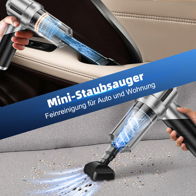 Quilted Northern Handstaubsauger, 15000Pa Akku Handstaubsauger, 3 in 1 Faltbar Auto-Staubsauger, Mini Staubsauger mit Bürstenloser Motor, Nass&Trocken Kabelloser Staubsauger für Auto, Haus, Küche