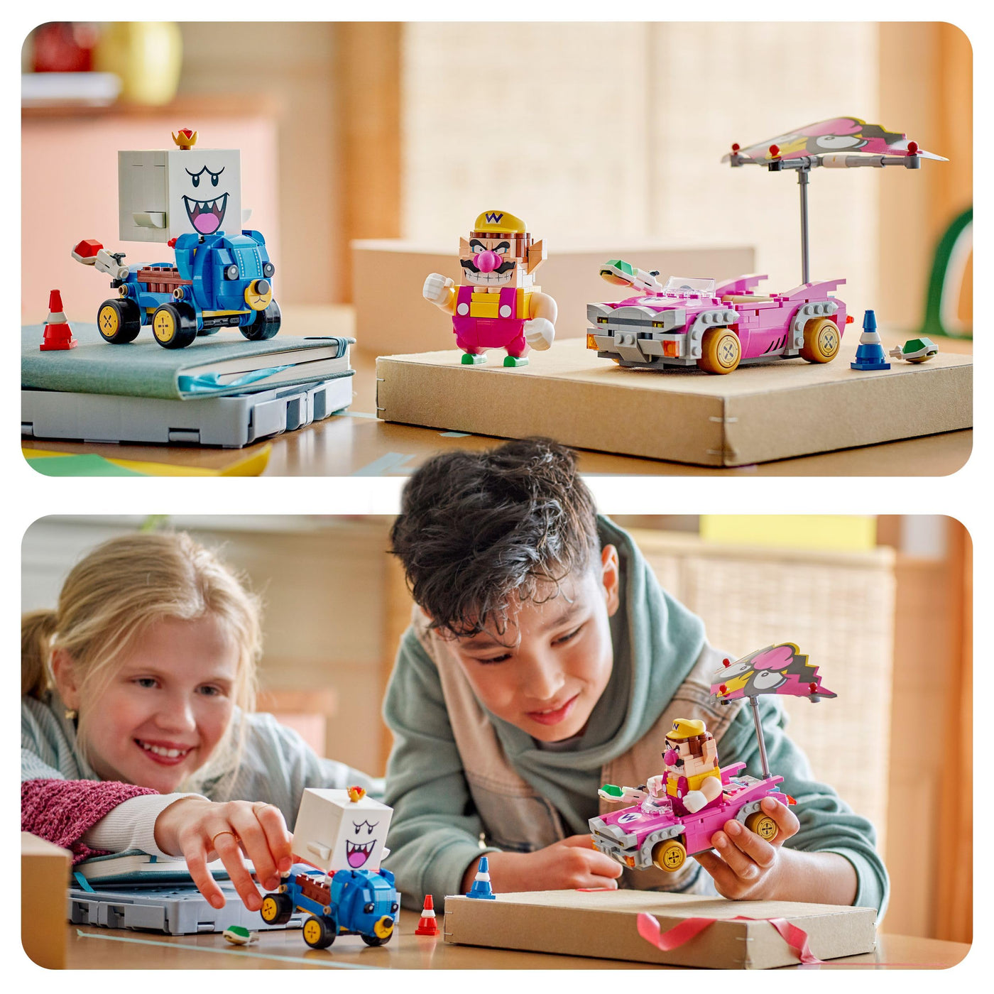 LEGO Super Mario: Mario Kart - Wario & König Buu Huu - Interaktives Spielzeug mit 2 Autos und 2 Figuren zum Spielen und Ausstellen - Gaming Geschenk für Jungen und Mädchen ab 8 Jahren - 72038