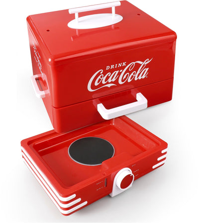 Salco Coca-Cola Hot Dog Maker - Dampfgarer und Brötchenwärmer im Diner-Stil, 24 Hot Dog Würstchen und 12 Brötchen Kapazität, Würstchen, Gemüse, Fisch, Knödel