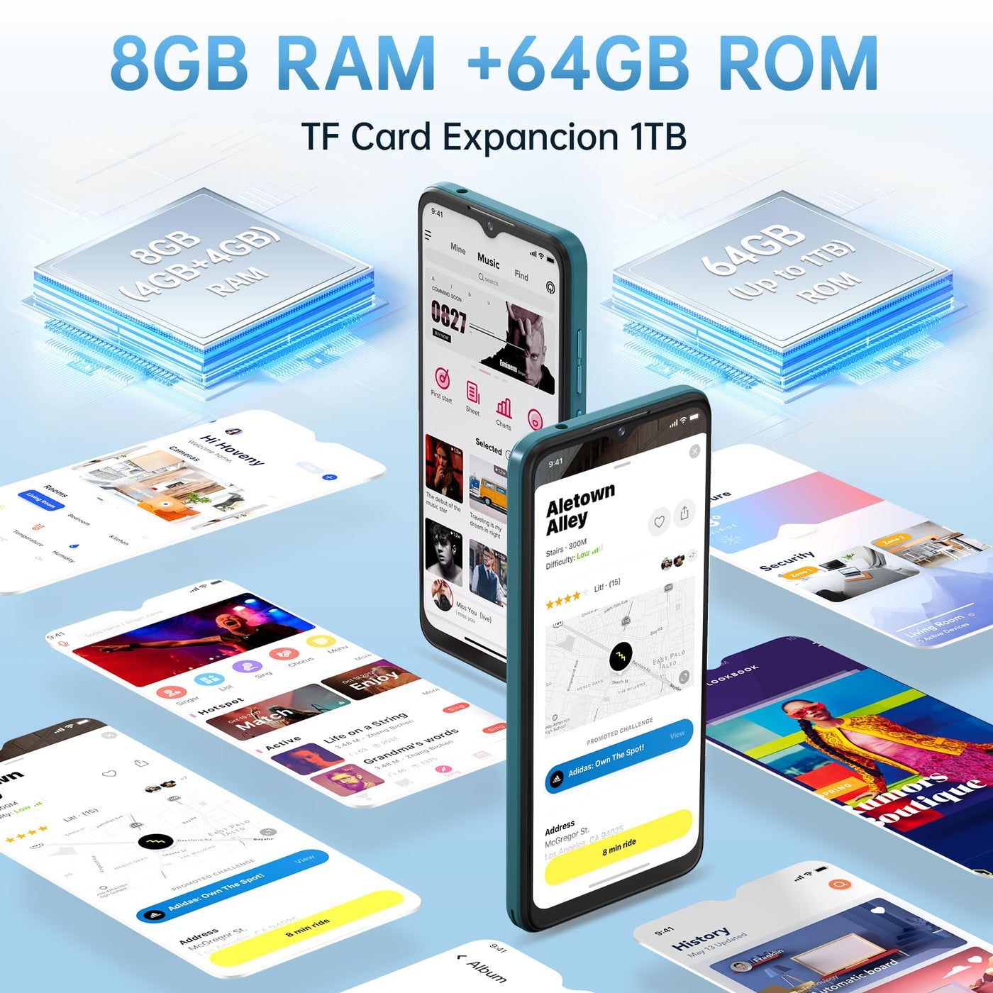 OUKITEL C53 Android 14 Smartphone Ohne Vertrag - 8GB+64GB/1TB erweiterbar Handy Ohne Vertrag, Octa Core 6,6" HD+ Smartphone, 13MP+5MP Kamera 4300mAh, 4G Dual SIM Simlockfreie Handys, Gesicht/GPS, Grün