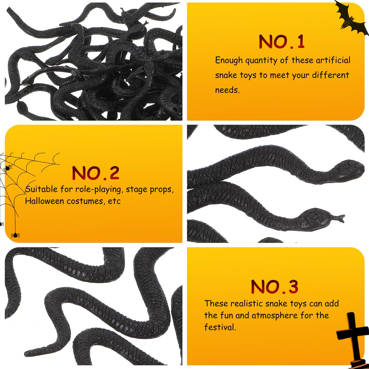 100Stücke Realistische Kunststoff Schlangen Deko: Kleine Schlange Halloween Horror Deko Tischdeko Streiche Spielen Scherzartikel für Motto Spukhaus Party(Geeignet für Personen ab 14 Jahren)
