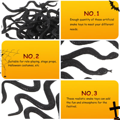 100Stücke Realistische Kunststoff Schlangen Deko: Kleine Schlange Halloween Horror Deko Tischdeko Streiche Spielen Scherzartikel für Motto Spukhaus Party(Geeignet für Personen ab 14 Jahren)