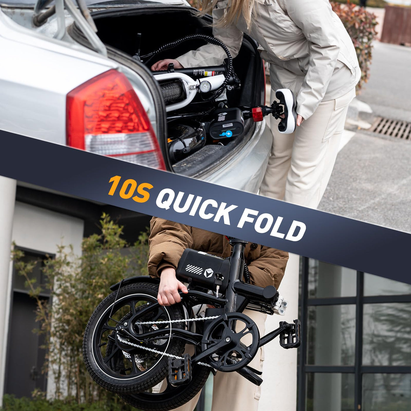 HITWAY E Bike 16 Zoll Elektrofahrrad E Bike, Pedelec mit 250W Motor, 25km/h Geschwindigkeit, 324Wh Batterie E-Fahrräder für Erwachsene BK35S (Schwarz-BK35S-9Ah)