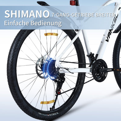 Sinaopus Mountainbike Mountainbike Hardteil MTB 29 Zoll Breitreifen für Damen und Herren Weiß