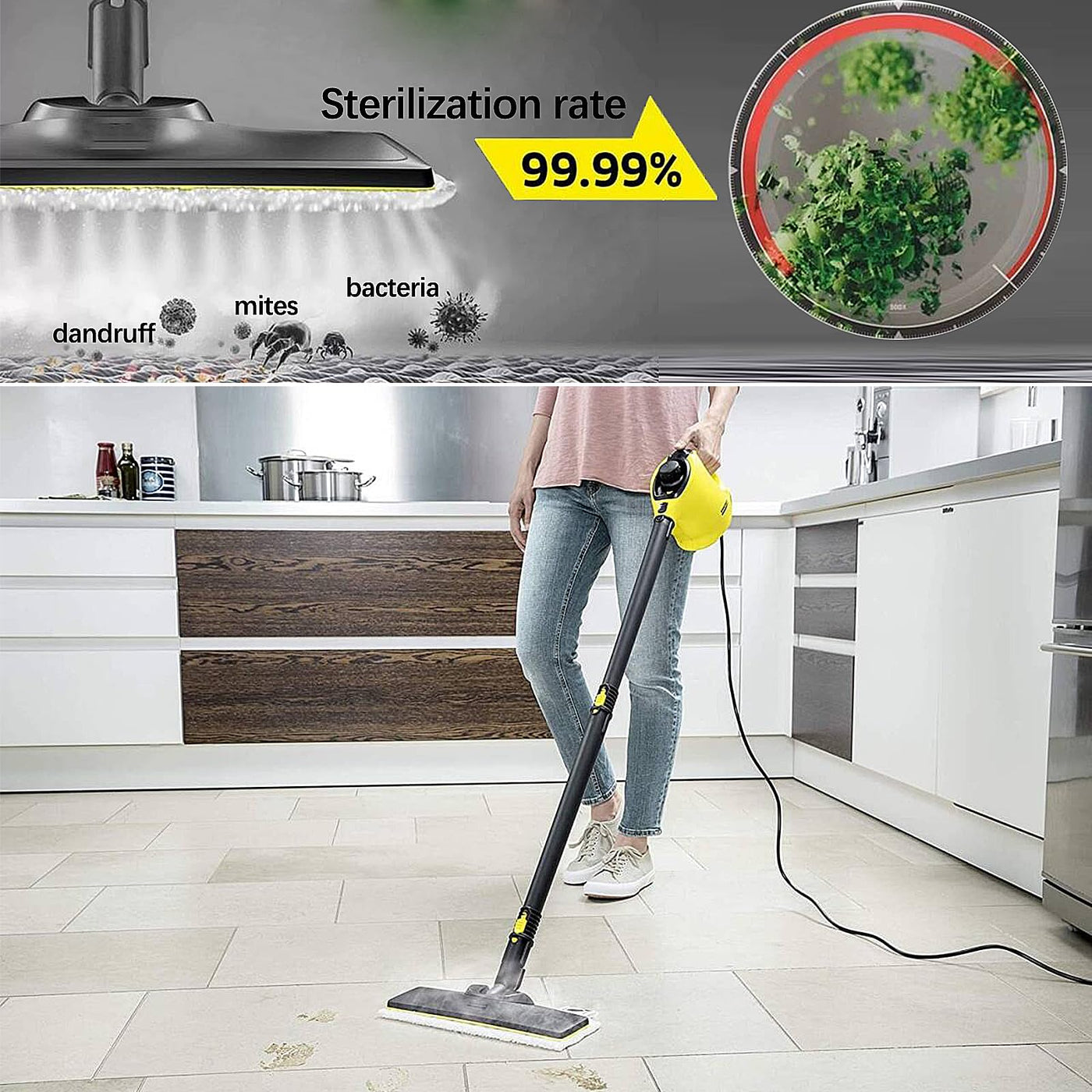 8 Stück Zubehör für Kär-cher Dampfreiniger Easyfix SC2 SC3 SC4 SC5 SV7, Mikrofaser-Tuchset für Kär-cher SC1 SC2 SC3 SC4 SC5 SV7 (4 Bodentücher + 2 Stoffbezug + 2 Schleiflappen)