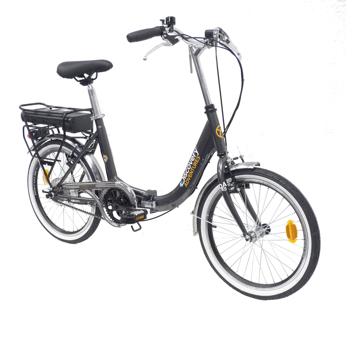 Denver Discovery Unisex – Erwachsene E1000 Rückwärtsmotor 24 V Elektrofahrrad Klapprad 20 Zoll Farbe Schwarz oder Anthrazitgrau, Dunkelgrau Metallic