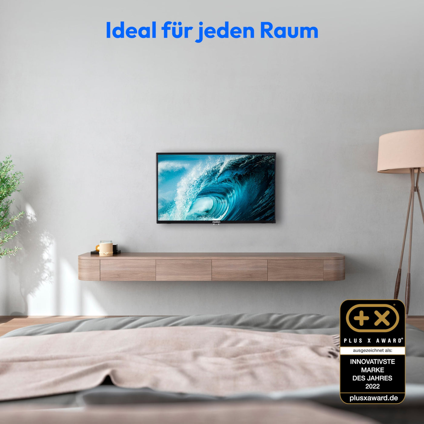 MEDION E12421 (MD 20113) 59,9 cm (24 Zoll) Full HD Fernseher (Triple Tuner Receiver, 12V KFZ Car-Adapter, perfekt für Camping Wohnmobil LKW Garten, CI+, Mediaplayer)