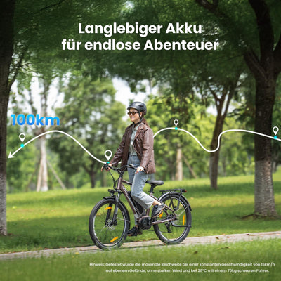 Touroll MA2 27.5'' E-Bike für Erwachsene, Cityräder Elektrofahrrad mit 250W 70N.M Mittelmotor Motor und 36V 468Wh Akku, Reichweite 100km, Hydraulische Scheibenbremse Ebikes für Herren Damen (Grau)
