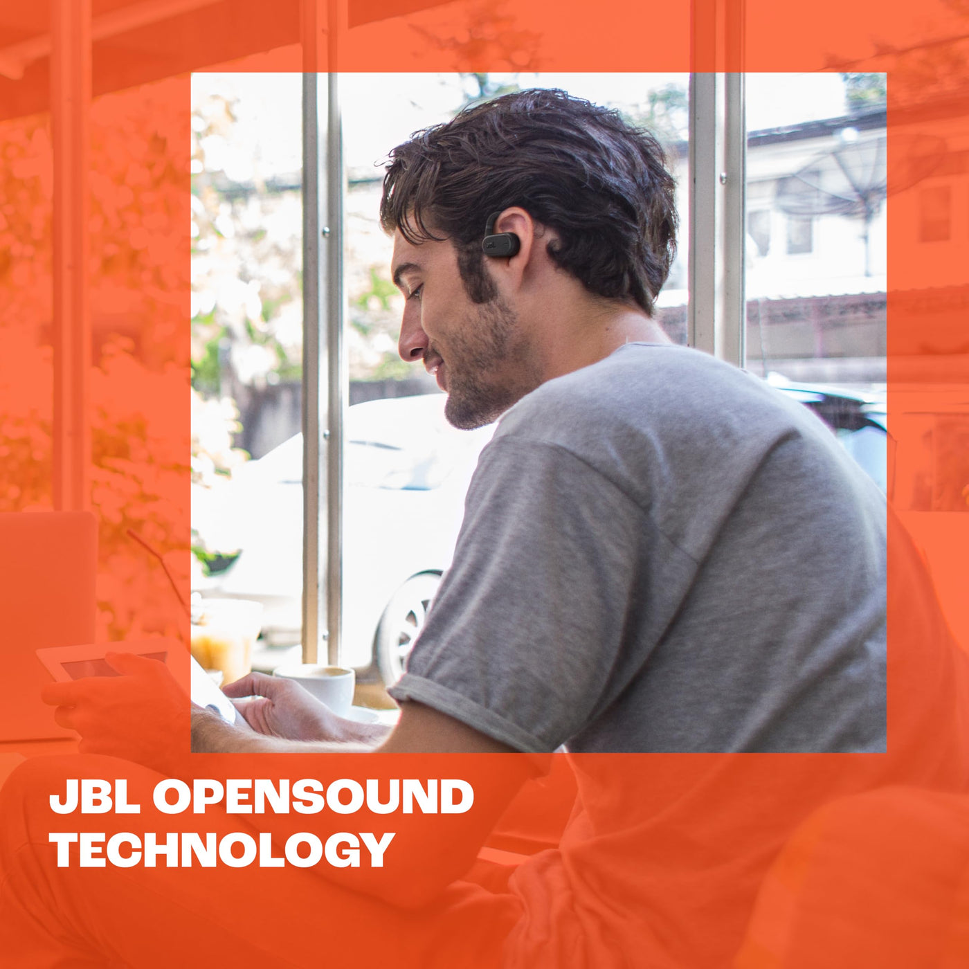 JBL Soundgear Sense – Kabellose Bluetooth-Open-Ear-Kopfhörer – Spritzwassergeschützt und komfortabel – In Schwarz