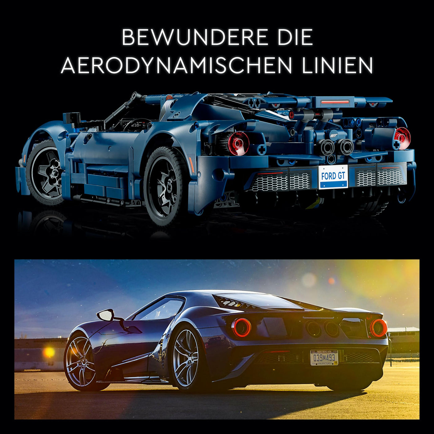 LEGO 42154 Technic Ford GT 2022 Auto-Modellbausatz für Erwachsene, Supercar im Maßstab 1:12 mit authentischen Merkmalen, fortschrittliches Sammlerset